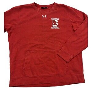Under Armour Cardinal Baseball Red‎ Crew Neck Sweatshirt Men's 2XL Loose Fit